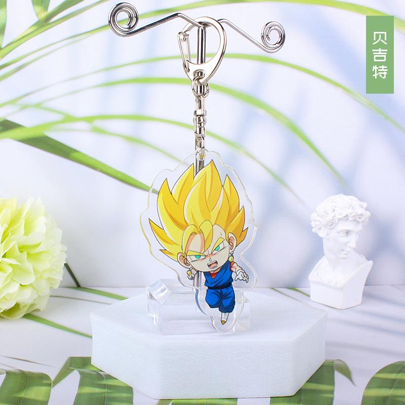 Anime Dragon Ball Acrylic Keychains Son Goku Vegeta Majin Buu Broly Frieza Trunks Zamasu Gogeta Lapis Super Saiyan Figures Toys