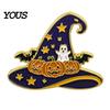Unique Holiday Gifts for Friends Halloween Enamel Brooch Pin, Cartoon Ghost Witch Hat Black Cat Lapel Pins Spider Decorative Badge Jackets Backpacks