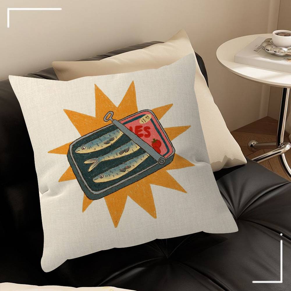 Coastalcharm Sardine Can Pillowcases Home Bedding Decorative Pillow Cover Wedding Super Soft Pillow Case