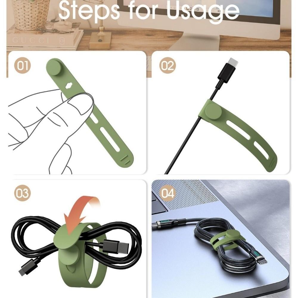 35Pcs Silicone Silicone Cables Ties Flexible Ties Buckle Design Cord Cable Organizer 7 Mixed Colors Reusable Cable Tie Clip