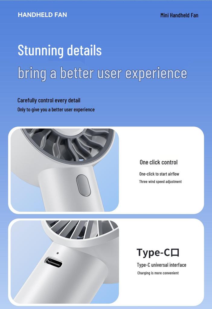 Portable Silent USB Desk Fan for Students