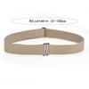 Women No Show Invisible Belt Elastic Stretch Waist Belt with Flat Buckle