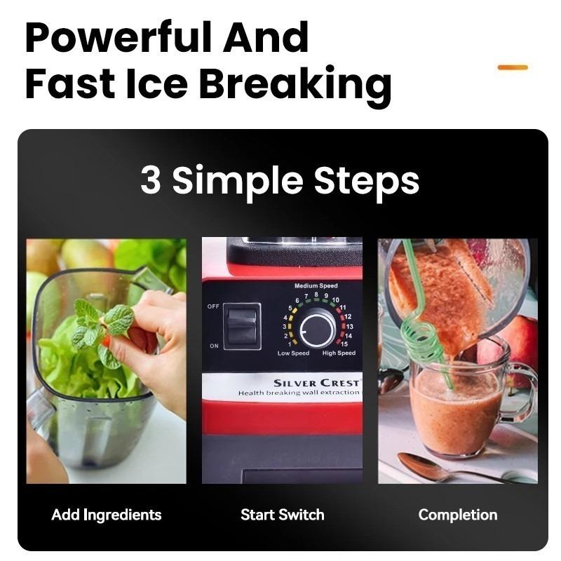 ArcticBreeze Versatile High-Power Blender Perfect For Making Shakes Soy Milk, Ice Crushing Fresh Juicing Smoothie Maker Kitchen Appliance