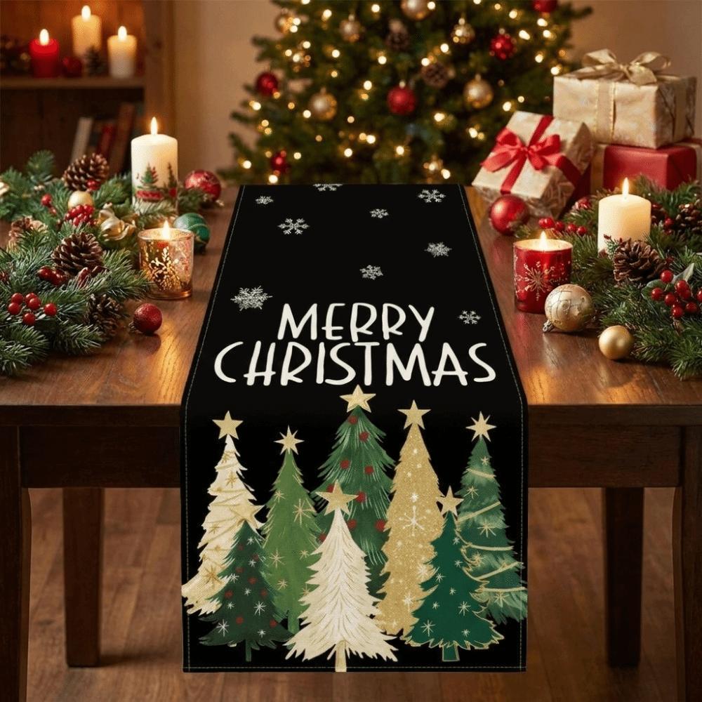 Christmas Tree Christmas Table Flag Desk Decor Xmas Tablecloth Christmas Table Runner Home Decor