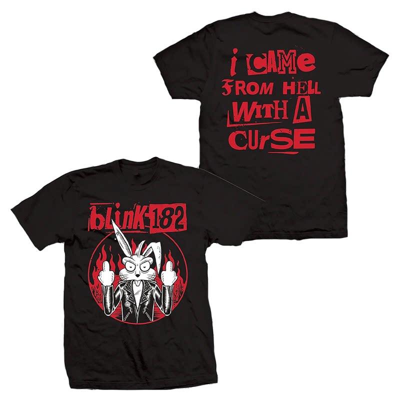New Blink 182 - The Smiling Punk Rabbit Graffiti Rabbit Illustration - American Retro High Street Vintage Streetwear T-shirt