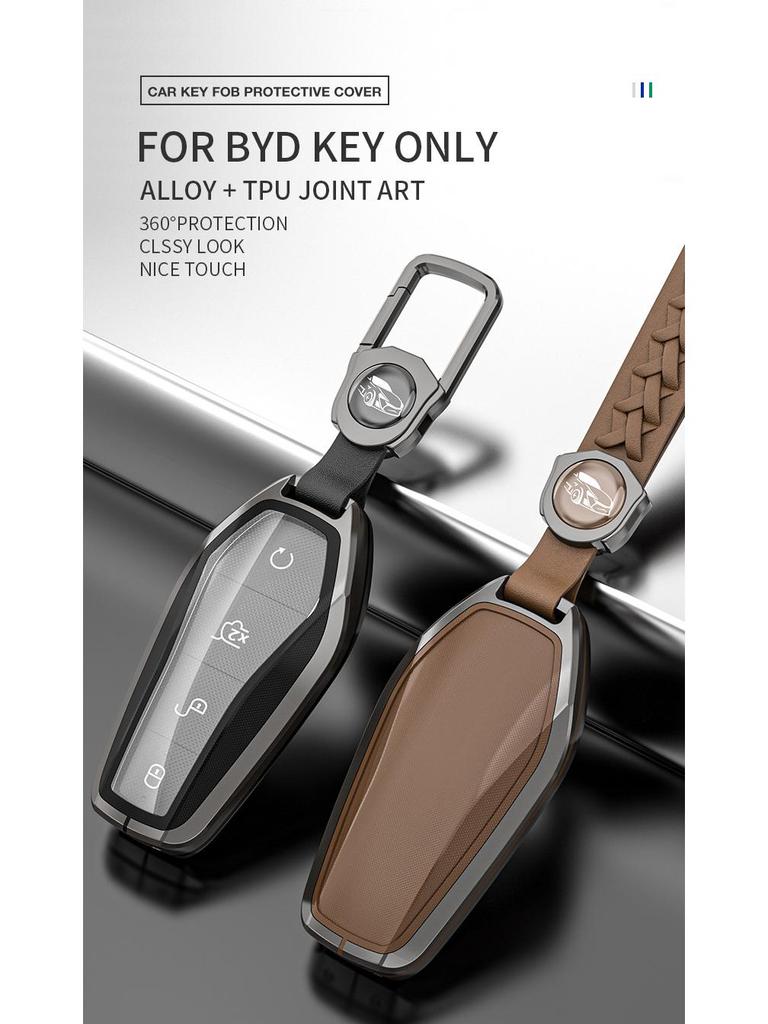 Compatible Key Case for 21 BYD Models: Tang, Song, Yuan, Qin Plus DMI, EV Car Key Shell with Buckle