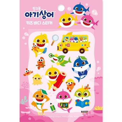 April Korea Pinkfong Baby Shark Kids Body Sticker BS02T, Exciting School, Popular Toys for Korean Children
