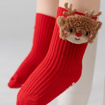 1 Pair 3D Knit Christmas Baby Socks Soft Cotton Novelty Socks