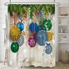 4Pcs Luxury Merry Christmas Shower Curtain Sets Waterproof  for Bathroom Non-Slip Bathroom Rugs Lid Toilet Cover Bath Mat