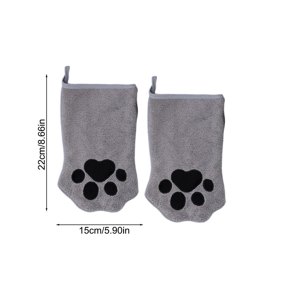 Pet Bath Gloves Microfiber Quick Drying Dog Cat Bathing Towel Soft Double Sided Puppy Kitten Grooming Gloves Pet Supplies серый
