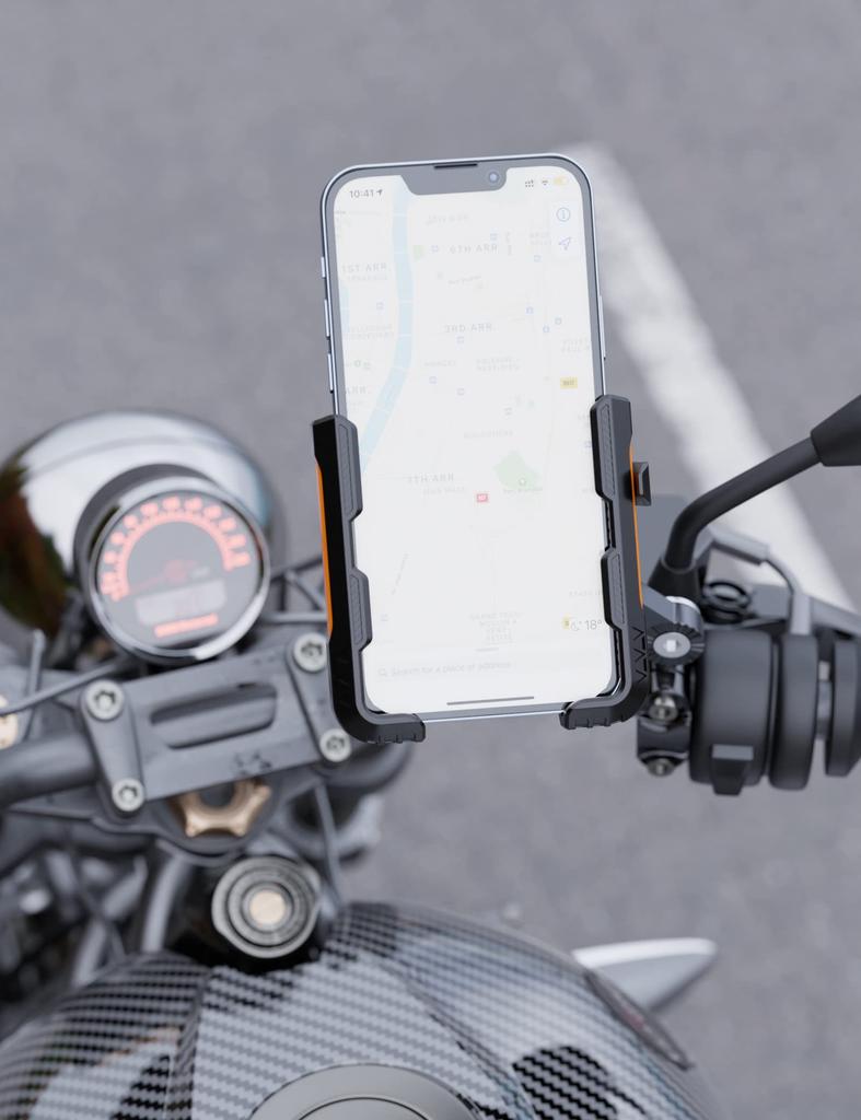 Grefay Motorcycle Phone Handlebar Motorcycle Phone Holder Connection Methods Quick Compatible with iPhone 14 14 14 Pro 14 13 Pro 13 12 11 Pro 11 XS XR