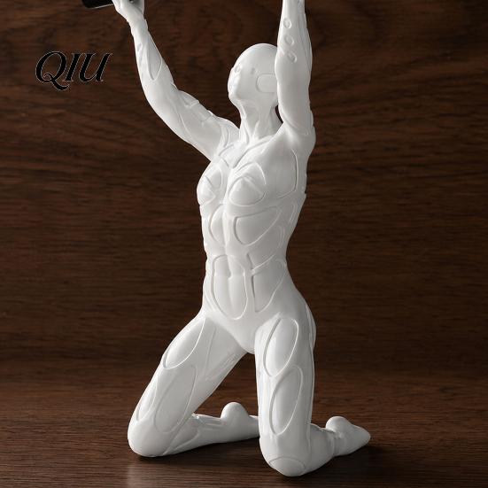 Smooth Matte Finish Pen Holder 3D Printed Kneeling Holder, Weightlifting Design Organizer, Creative Desk Accessory Pencil for Desktop Decoration