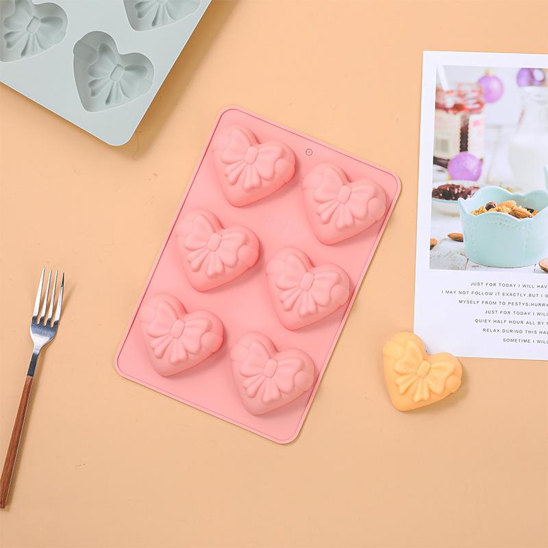 Heart Bow Silicone Mold for 3D Chocolate Cake Fondant Candy Sugar Craft Multi Use Baking Tool