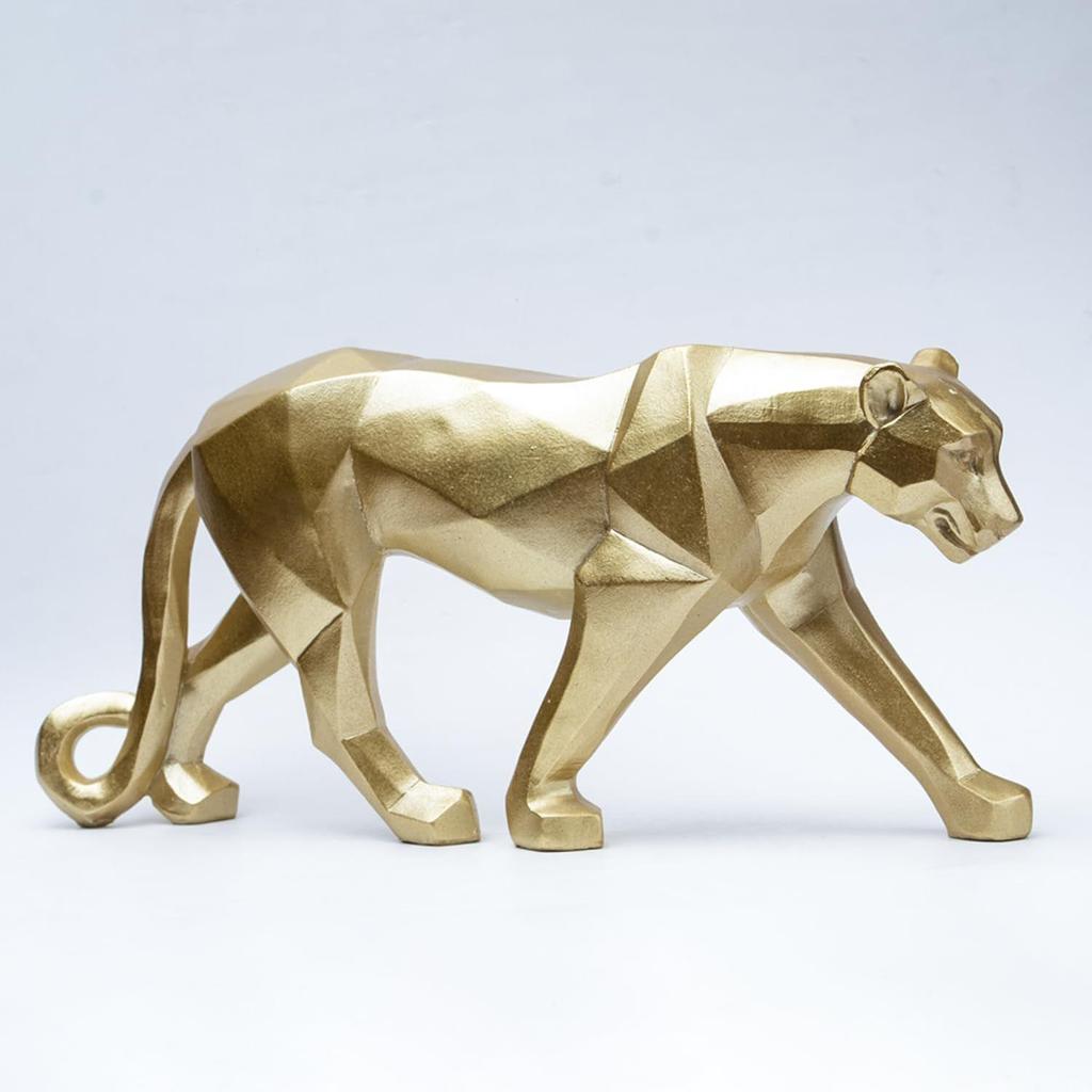 Decorative Golden Leopard Statue for Home & Office | Animal Showpiece for Living Room, Bedroom, Office Table, Study Desk & Reception
