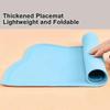 Blue Silicone Pet Food Mat, Raised Edge, Waterproof, Dogs/Cats
