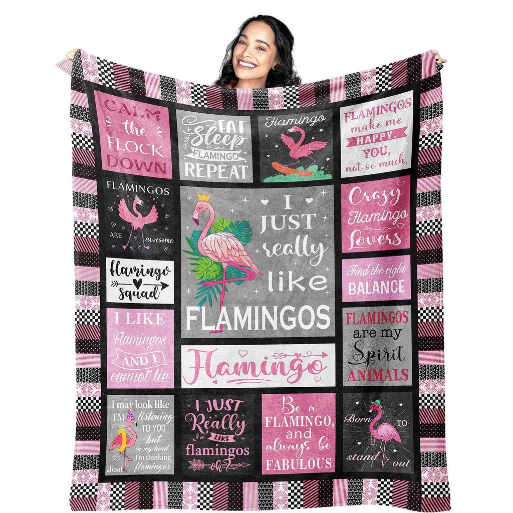 Flamingo Pattern Blanket Decoration Flannel Soft Comfortable Home Blanket Warm Blanket Birthday Gift