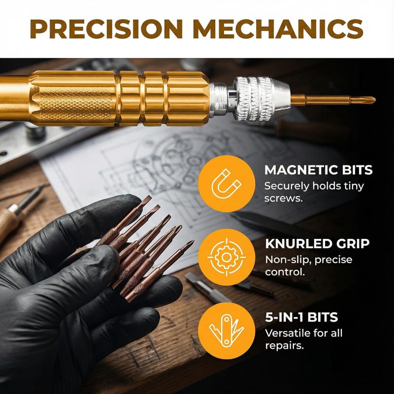 11-Piece Watch Repair Kit: Watch Press, Battery Replacement, and Link Replacement Tools