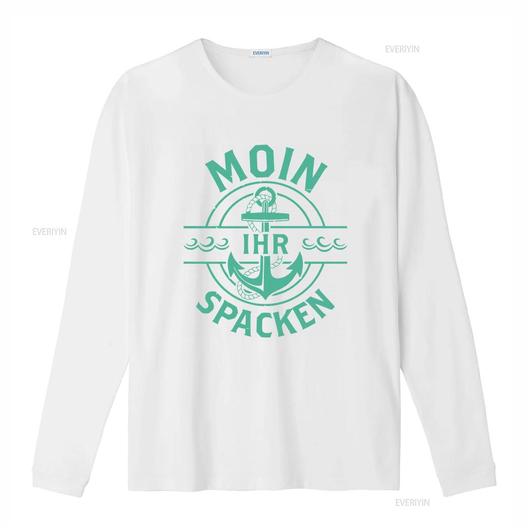 Moin Ihr Spacken Anchor Design T Shirt Fun Funny Sayings Girlie vintage Washed designer clothes fashion Stylish homme Unisex