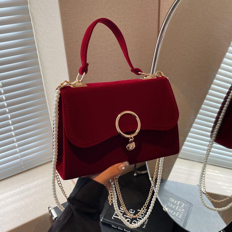 Rote herzförmige Braut-Clutch, Hochzeits-Abendtasche für Braut und Brautjungfern