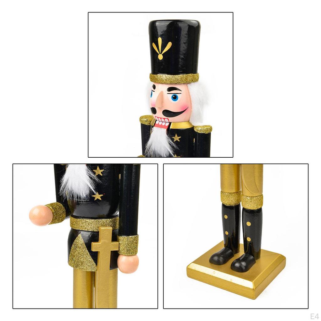 Christmas Nutcracker Hand Painted Doll Wooden King Solider Figurine for Display Party