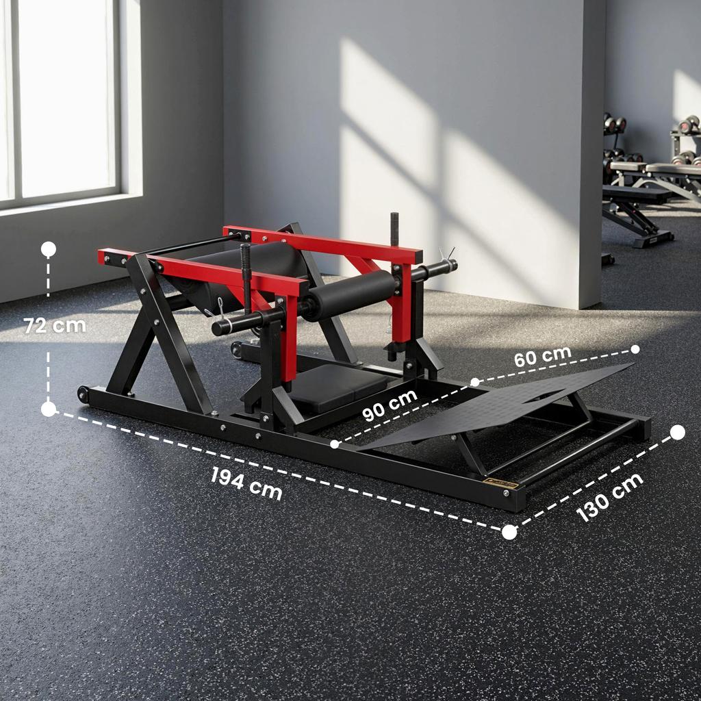 Hip Thrust Machine with Adjustable Platform, 270 Kg Capacity and Weight Holder, Red