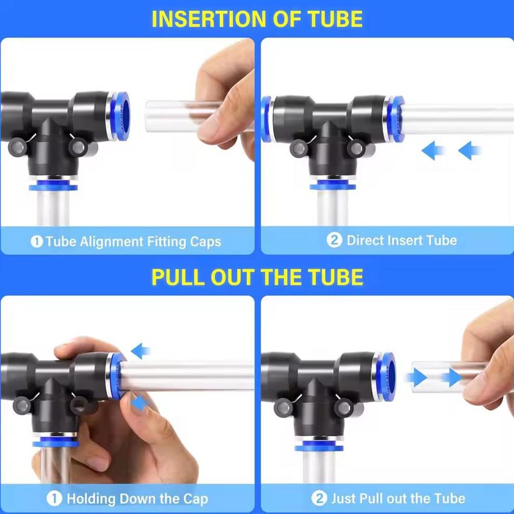 40Pcs/60pcs 1Box 1/4" OD PU/PY/PE/PL Kit Pneumatic Air Fittings Hose Connector Quick Release Connector
