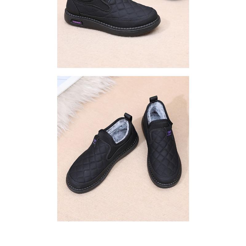 2025 New Cotton Shoes Women's Snow Boots Winter Fleece Thickened and Warm One-foot Non-slip Waterproof Cotton Boots Mom Shoes