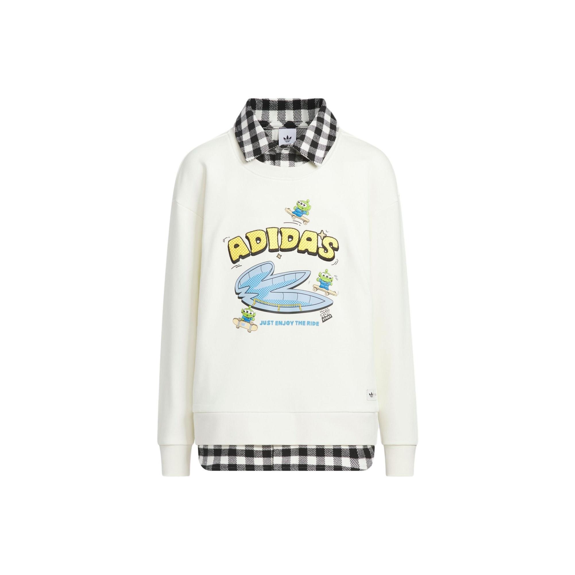 Adidas Оригиналы X Disney История игрушек Pixar Свитшот-обманка из двух частей Свободный крой С длинным рукавом Детская одежда KF7346 110