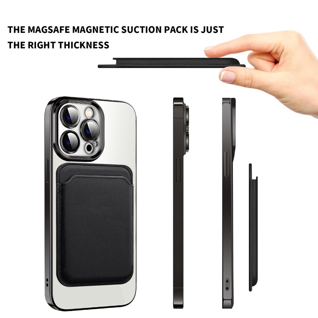 Magnetic Case for iPhone 12 Pro Max 6.7 inch Shockproof Phone Cover TPU+PC Case with Card Bag