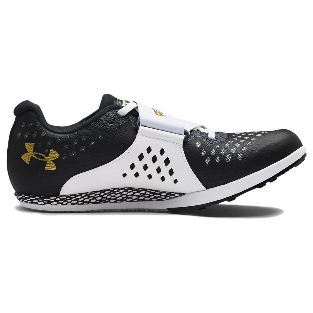 Under Armour HOVR Shakedown Elite Track Spikes Black White Metallic Gold Unisex 3021864101