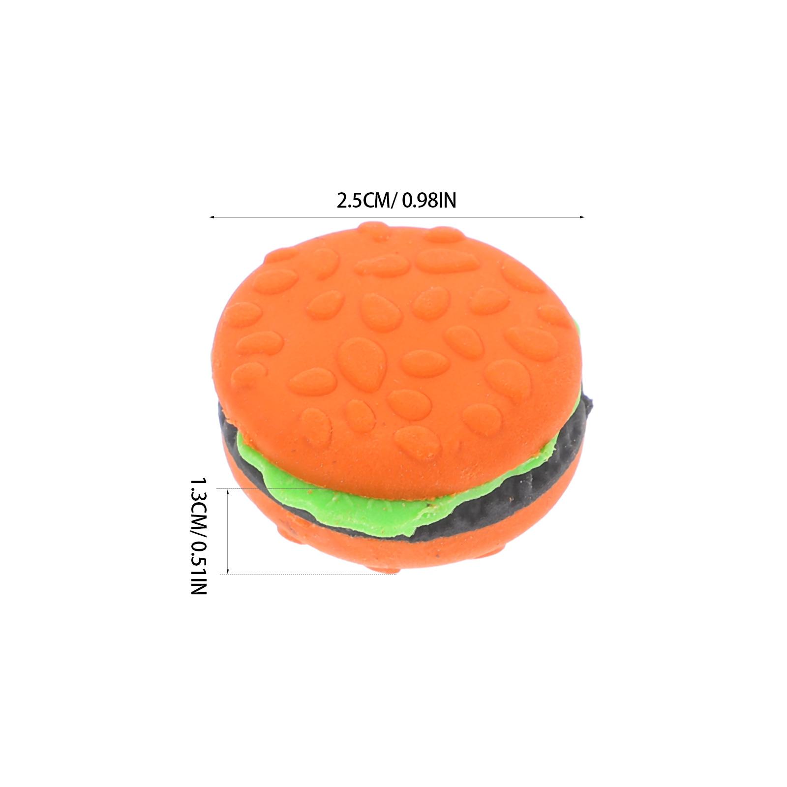 

30pcs Mini Cartoon Hamburger Erasers Kids Cute School Supplies Classroom Prizes Graduation Fun Stationery Creative Eraser зелёный