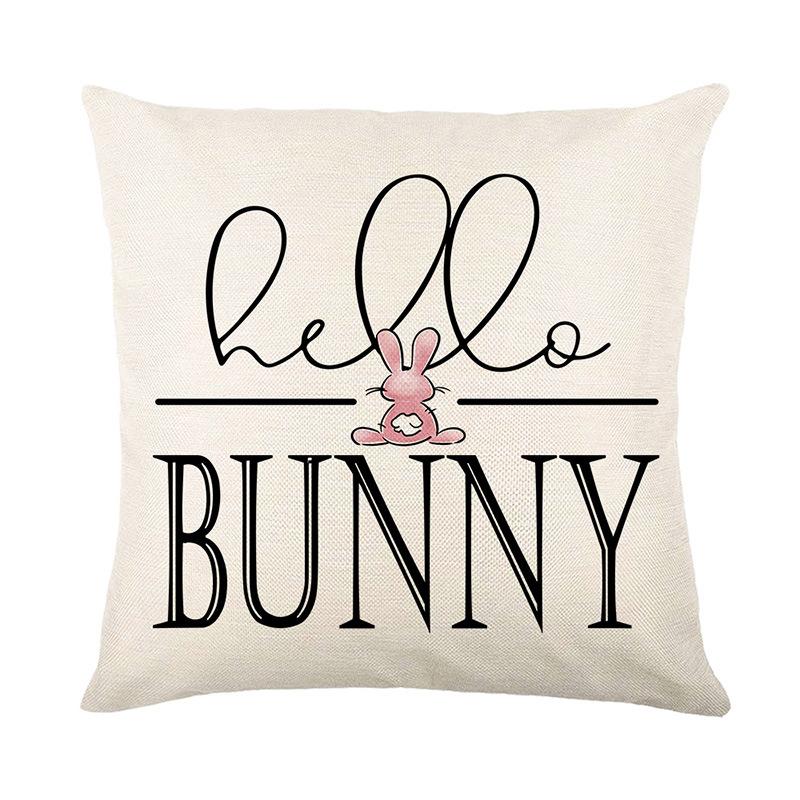 Easter Rabbit Pillow Cover Living Room Bedroom Sofa Cushion Cover Soft and Comfortable Home Decoration