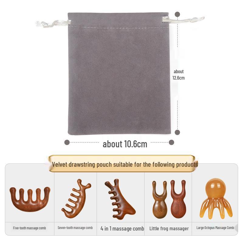 Golden Sandalwood Frog-Shaped Eye & Facial Meridian Massage Comb