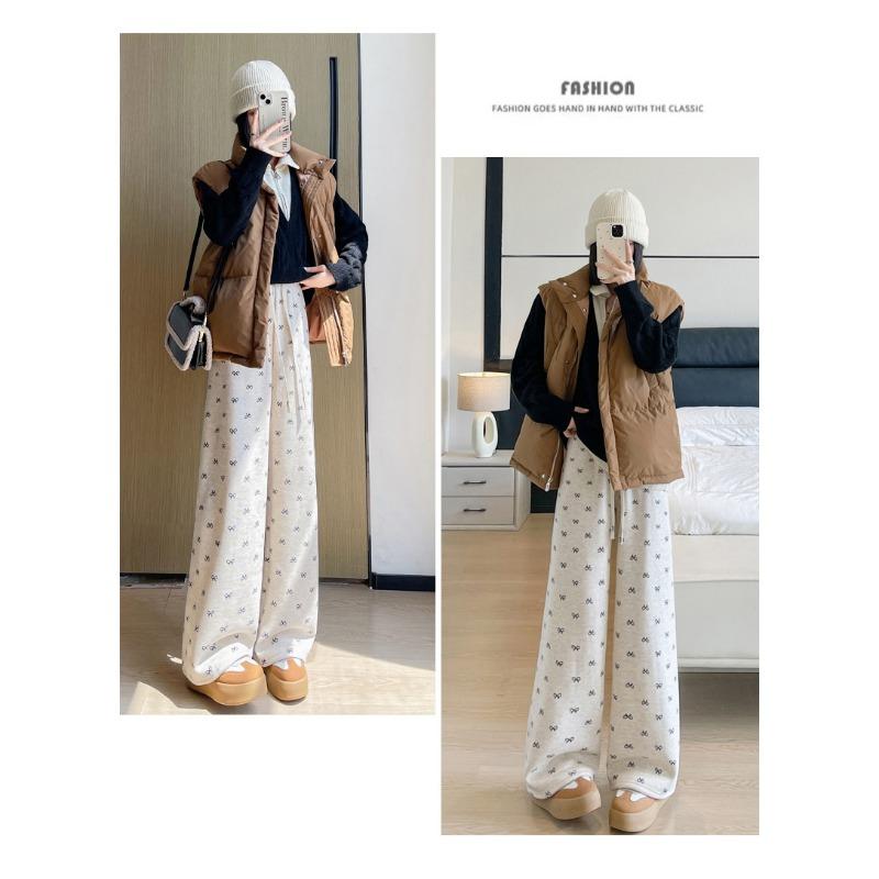 Winter Fleece Thickened High Waist Wide Leg Pants Straight Pants Yamamoto Pants Wide Leg Pants
