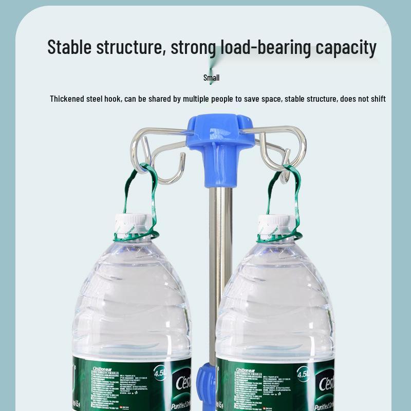 Premium Adjustable Four-Hook Infusion Stand with Wheels for Salons and Clinics