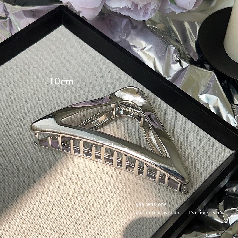 2024 Silver Shark Clip for Women - Large Metal Grip Hair Accessory