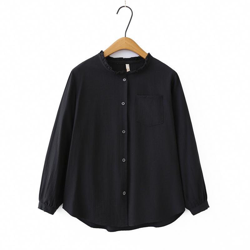 

Spring 2026 Plus Size Women s Long Sleeve Lace Collar Cardigan - Fashionable and Versatile Shirt 2XL чорний
