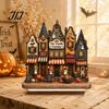Gifts for Halloween Ghost Family Wooden Plaque, Pumpkin Couple Tabletop Sign, Decorative Plaques Farmhouse Home Ornament Tiered Tray Shelf Decor Theme