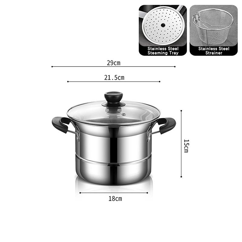 

Stainless Steel Fryer Pot With Strainer Basket And Handle Portable Multi functional Deep Frying Pot For French Fries Seafood