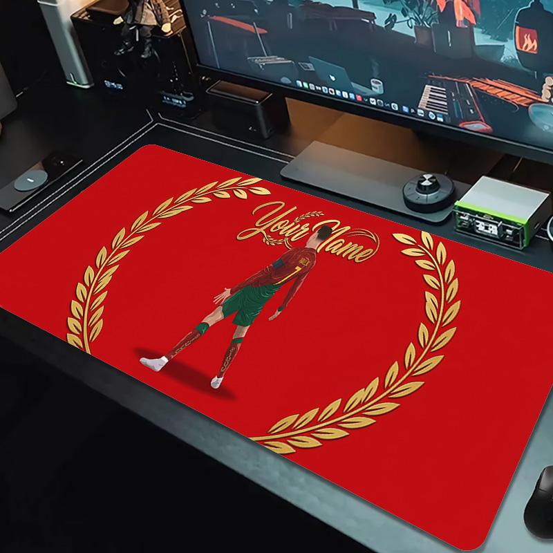 Cr7 Custom Name Large Size Mouse Pad Large Gaming Table Cushion Non-slip Laptop Tablet Big Mousepad XXL Mat Mini PC Playmat With Lock edge