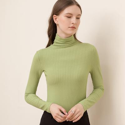 Autumn and Winter New Women's High-neck Bottoming Shirt, Women's Outer Wear, Long-sleeved Slim Solid Color Top