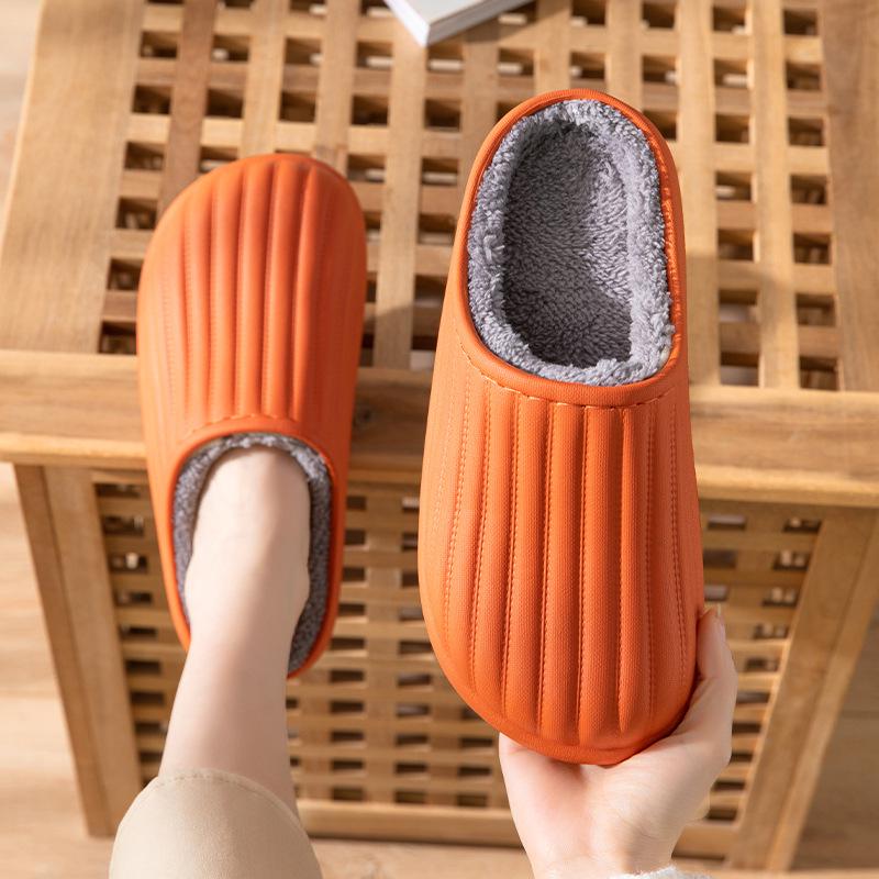 Waterproof Non-Slip Cotton Slippers for Outdoor & Indoor Use, Unisex, Warm for Autumn & Winter.