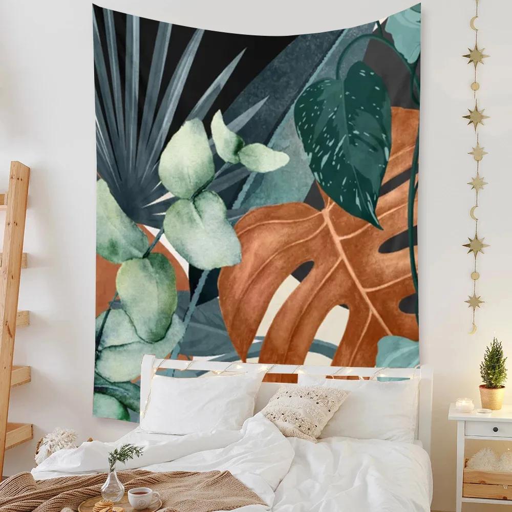 Wandteppich Strand Schlafzimmer Dekor Hintergrund Blätter Sonne Wandbehang Tropische Pflanzen Zimmer