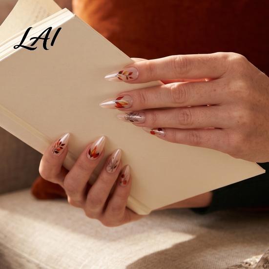 Fall Manicure Decorations Autumn Leaf Nail Art Stickers Waterproof Maple Leaves Sticker Decals Self-Adhesive Stickers for Women and Girls