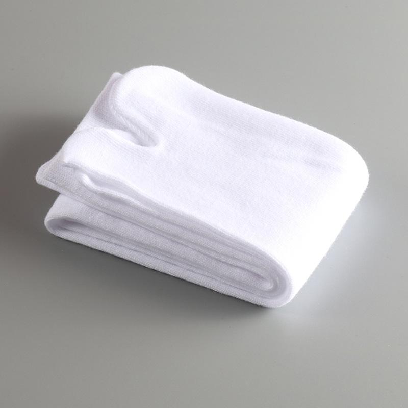 3 Pairs Long Tabi Two Toe Socks Cotton Solid Black White Calf Socks Japanese Anime Kimono Clogs Stockings For Women Men No Heel