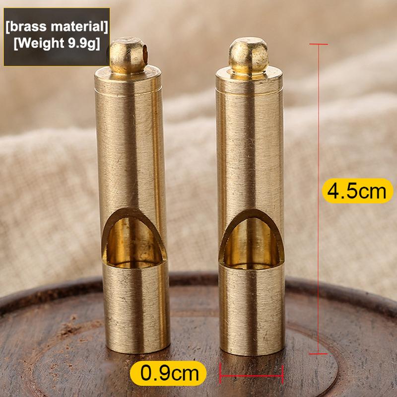 Mini Waterproof Pocket Tools Pure Brass Handmade Pendant Equipment Survival Edc Whistle Referee Whisle Keychain Brass Whistle