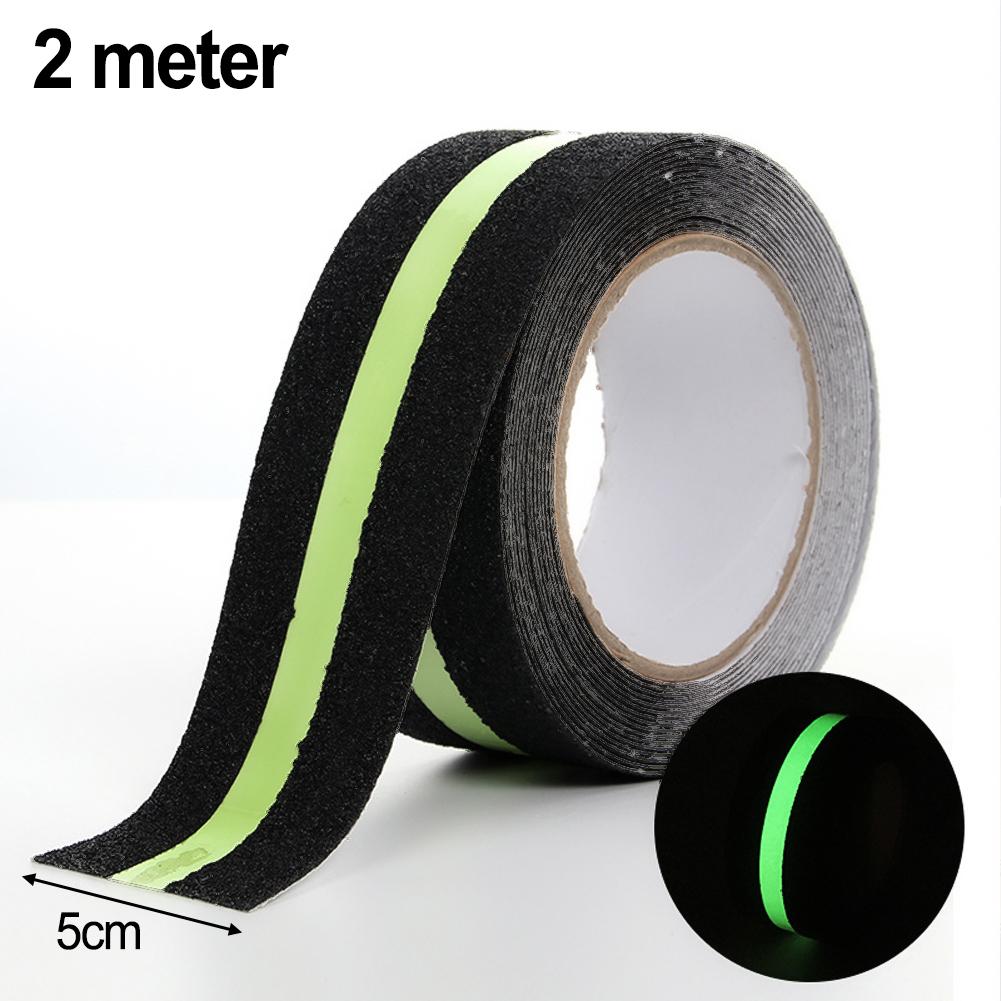 2/5M Anti Slip Traction Tape Glow In Dark Green Stripe Friction Abrasive Strong-Adhesive Safety Traction Tape For Stairs Steps