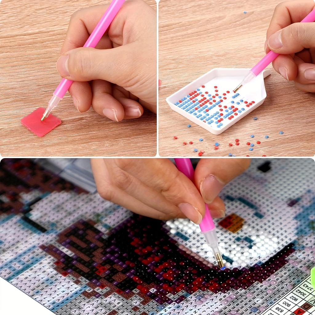 6er-Pack DIY 5D-Diamant-Stickerei, drei Perlen, sechs Perlen, neun Kugelschreiber für Diamant-Strass-Malwerkzeuge