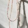 Creative Pink Marble Lanyard Phone Crossbody Chain Universal Versatile Bag Crossbody Beaded Stand Chain Amplifier