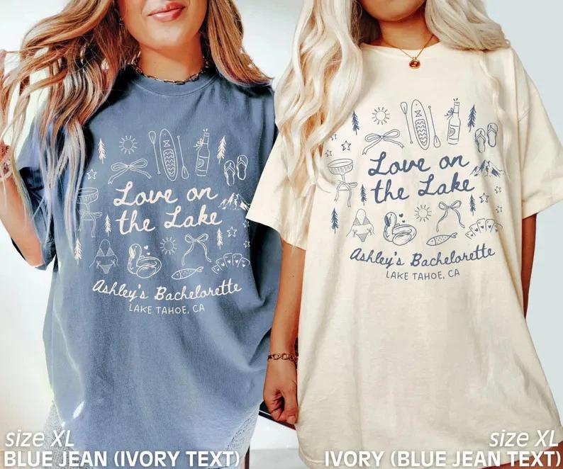 Lake Bachelorette Party Shirt Love on the Lake Comfort Colors Tee L